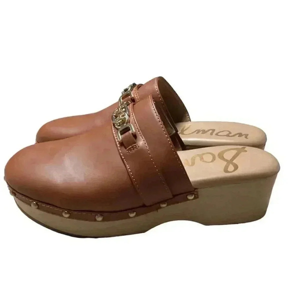 Sam Edelman Mule Clogs Shoes Women 8.5 39 Brown Kaye Vegan Leather Studs NEW - Picture 7 of 9